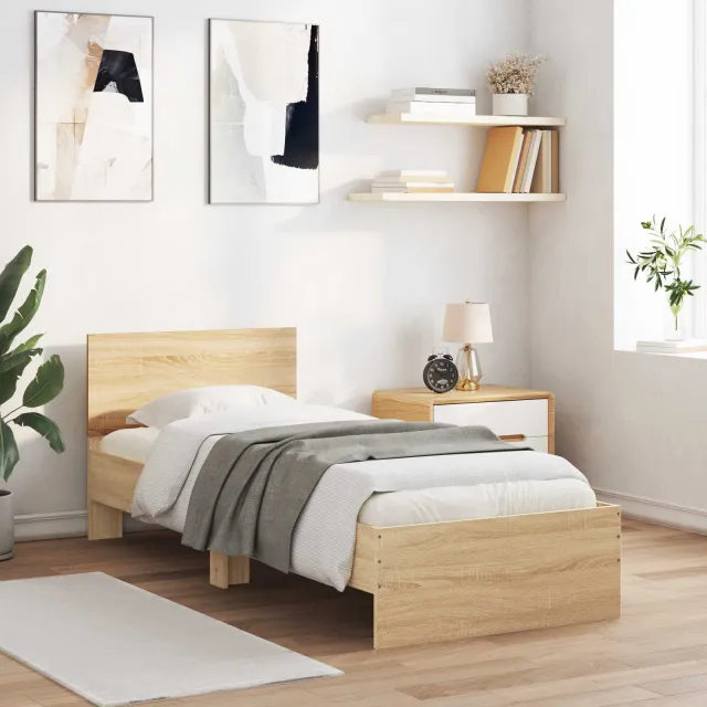 vidaXL Bedframe Sonoma Eiken 80 x 200 cm Bewerkt hout Bruin