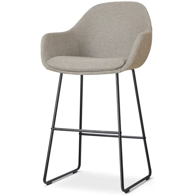 Nolon Nino-Mae barkruk warm grijs - zwart onderstel - 65 cm