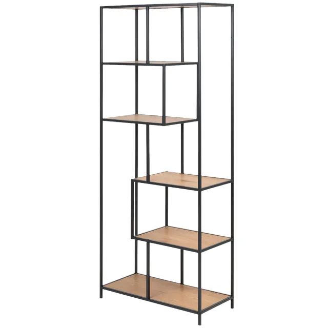 Lisomme Vic houten boekenkast naturel - 77 x 185 cm Bruin