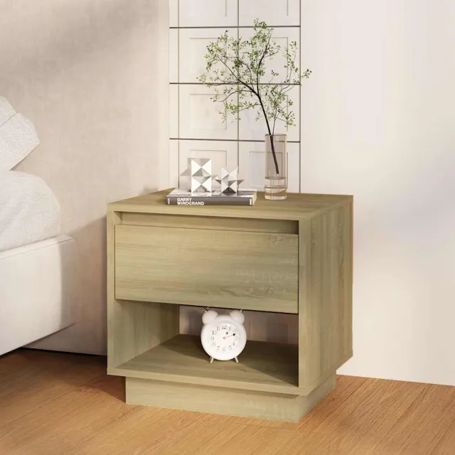 vidaXL Nachtkastjes 2 st 45x34x44 cm bewerkt hout sonoma eikenkleurig, foto 3