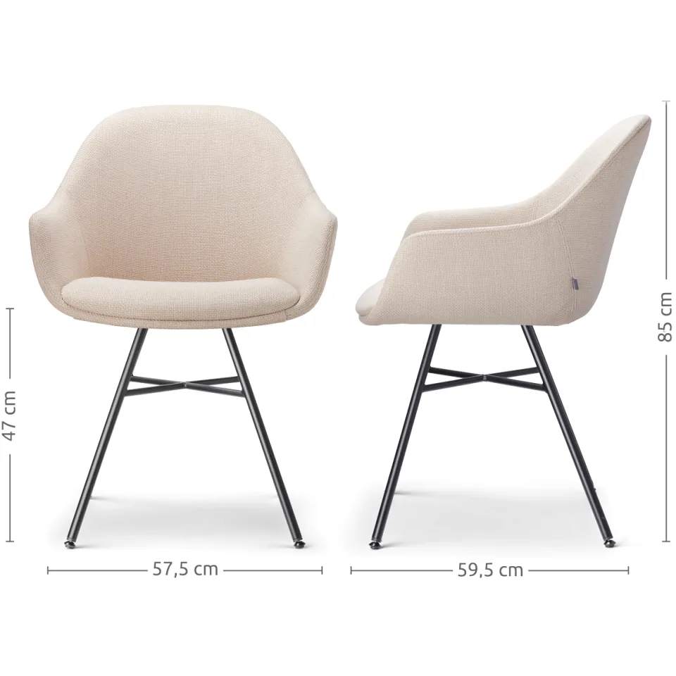 Nolon Noa-Mae eetkamerstoel beige - zwart onderstel, foto 3