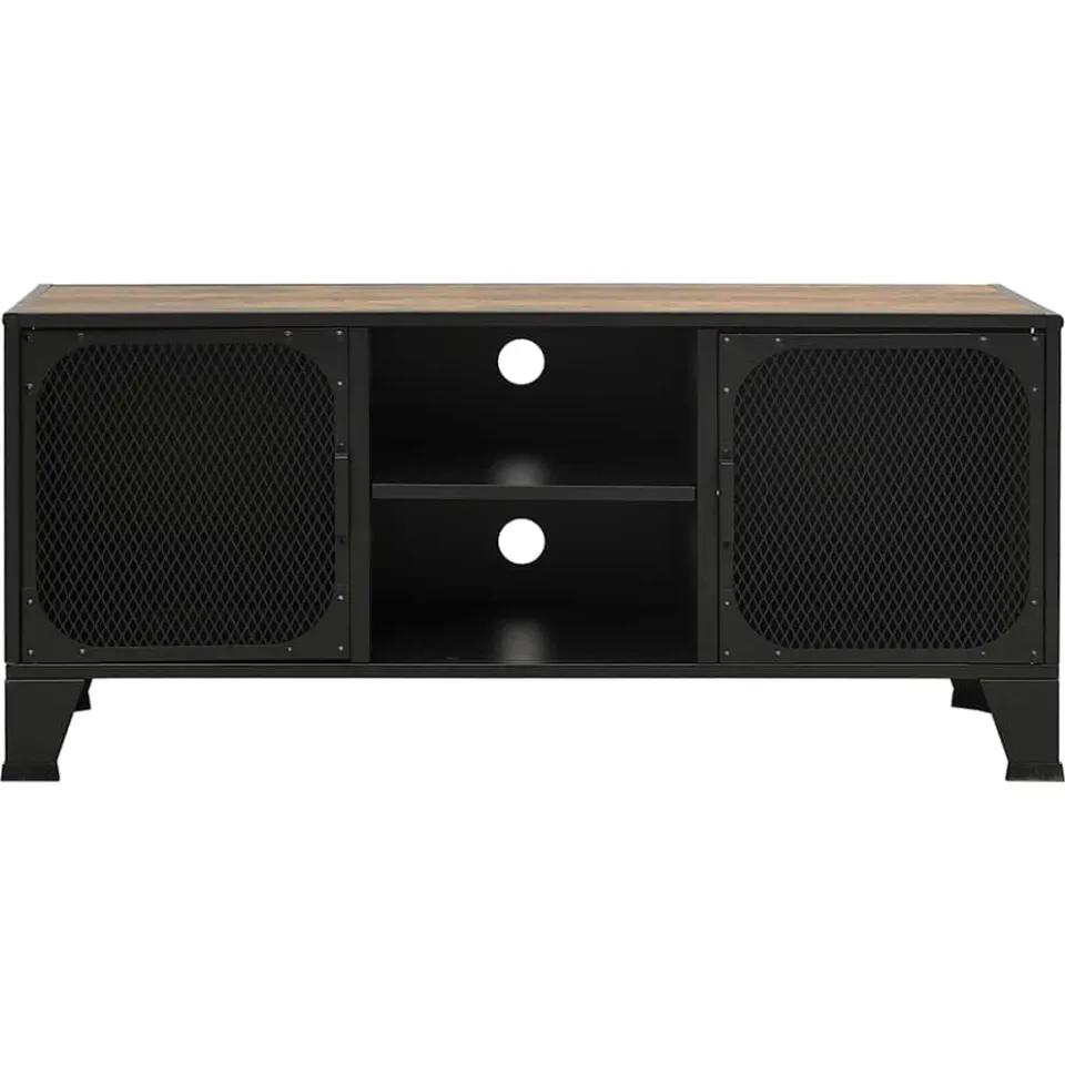 vidaXL Tv-meubel 105x36x47 cm metaal en MDF rustiek bruin
