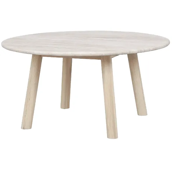 Rowico Home Taransay houten salontafel whitewash - Ø90 cm Bruin