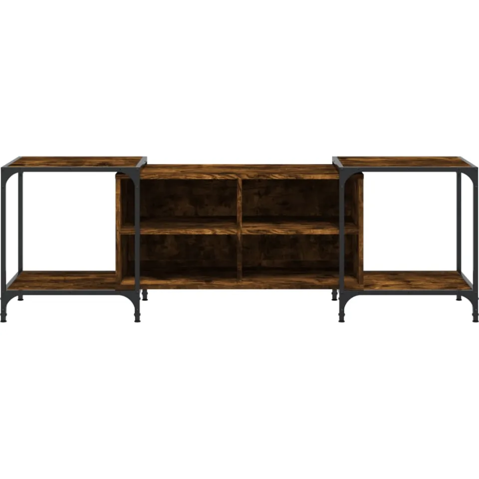 vidaXL Tv-meubel 153x37x50 cm bewerkt hout gerookt eikenkleurig Bruin