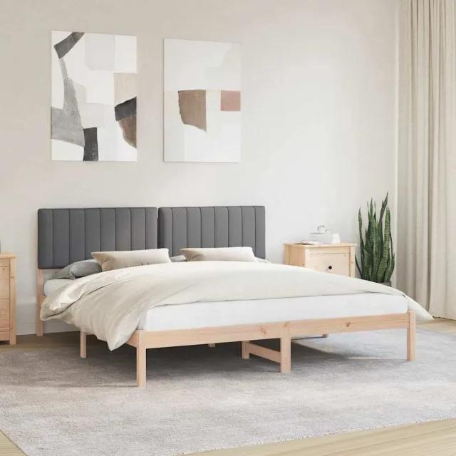 vidaXL Bedframe met Gevoerd Hoofdgedeelte Donkergrijs 180 x 200 cm