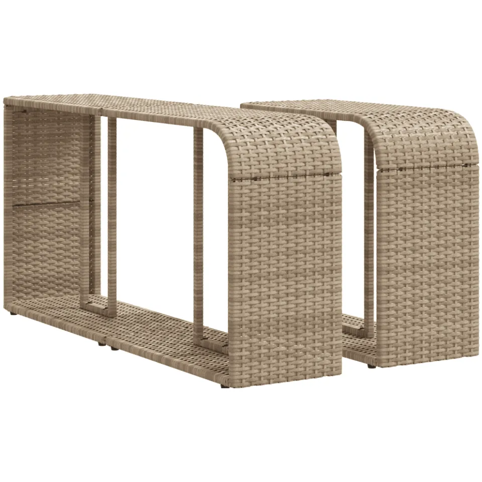vidaXL 11-delige Tuinset met kussens poly rattan beige, foto 4