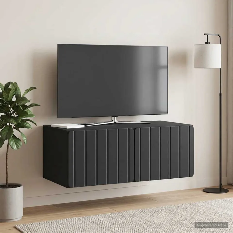 vidaXL Wandbeugel TV-kast 78,5 x 41 x 30 cm Zwart Bewerkt hout, foto 4