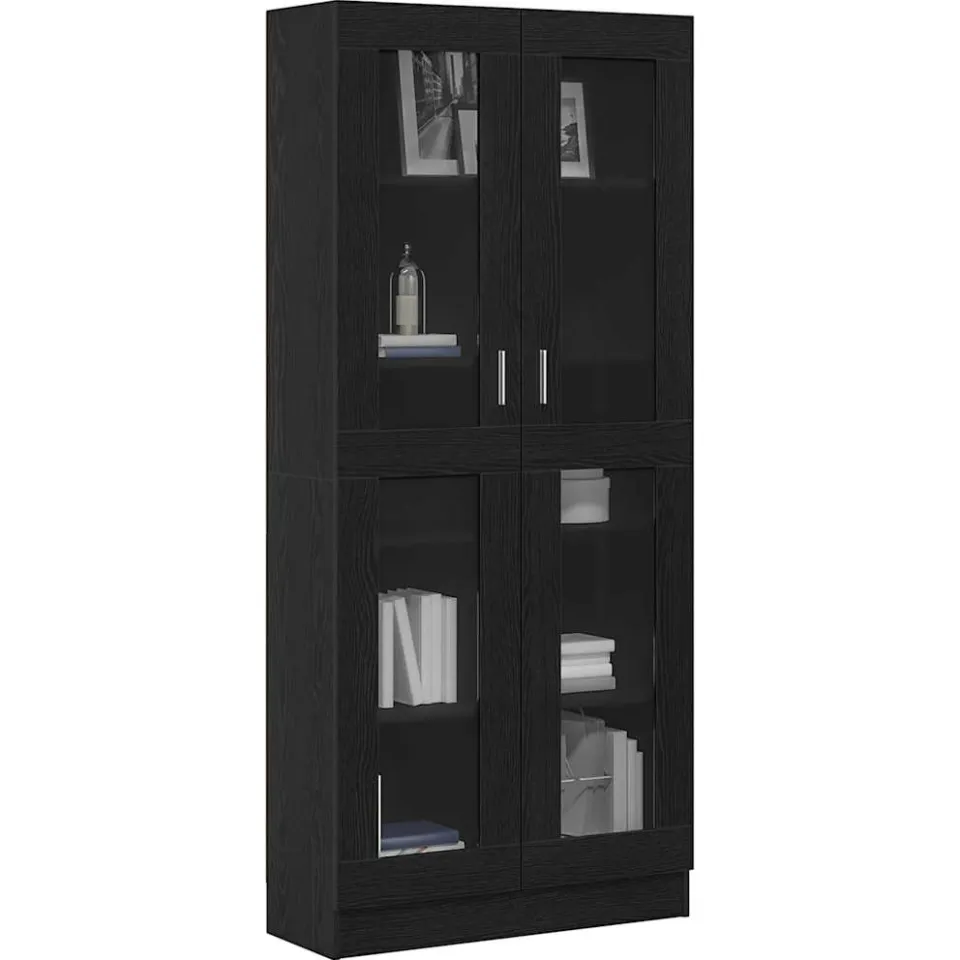 vidaXL Boekenkast 82,5 x 30,5 x 185 cm Zwart eiken