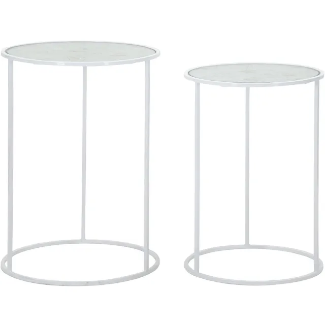 Mauro Ferretti Tafel White Harts Coppia Ø 43×60 cm Wit