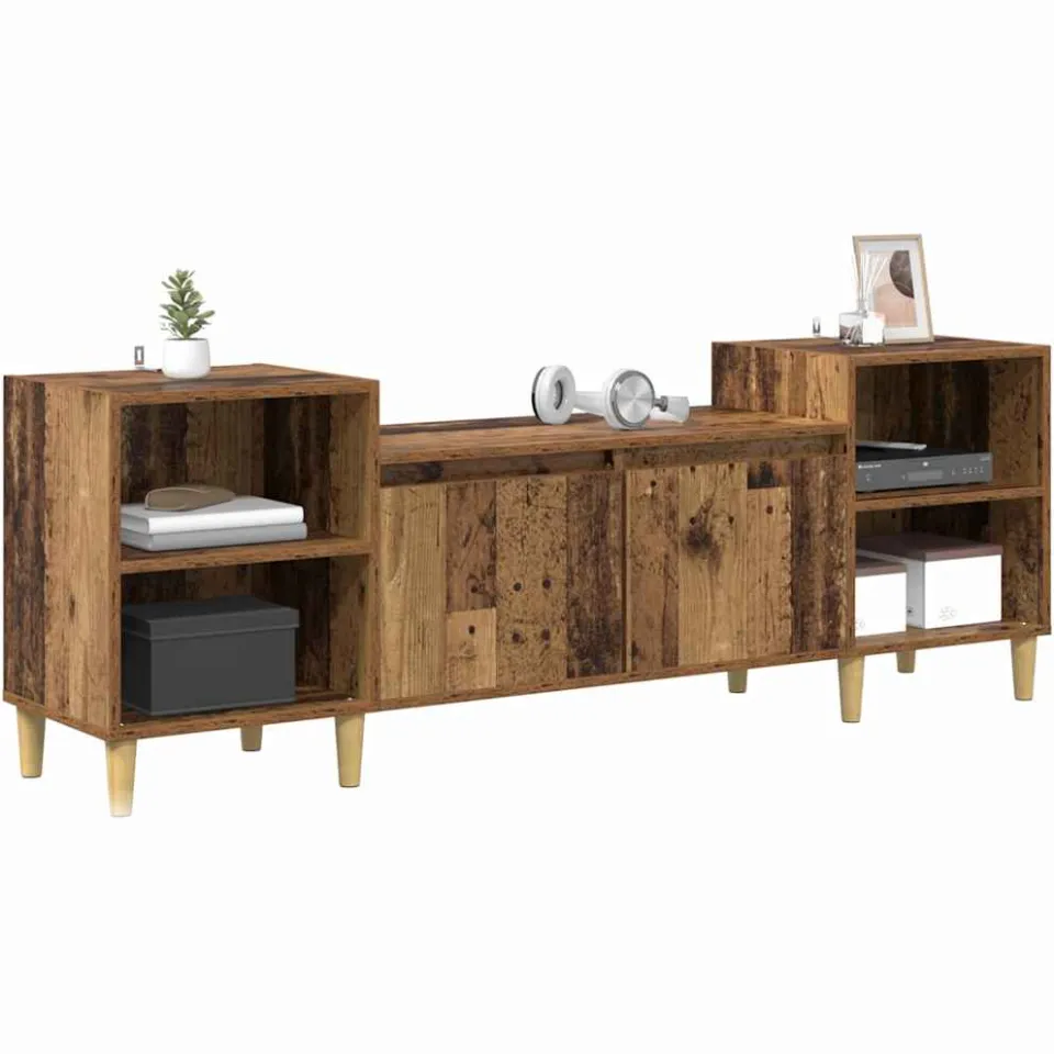 vidaXL TV-kast 160 x 35 x 55 cm Oud Hout Bewerkt hout Bruin