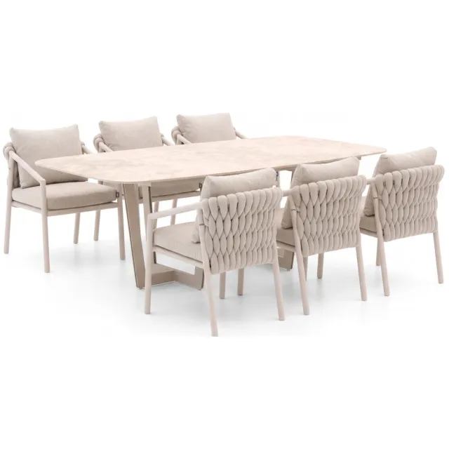 Suns Sato/Palermo 280cm dining tuinset 7-delig Bruin