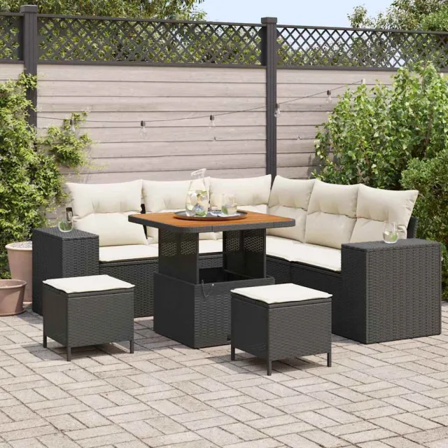 vidaXL Tuin Sofa Set 8 st Zwart poly rattan, foto 2