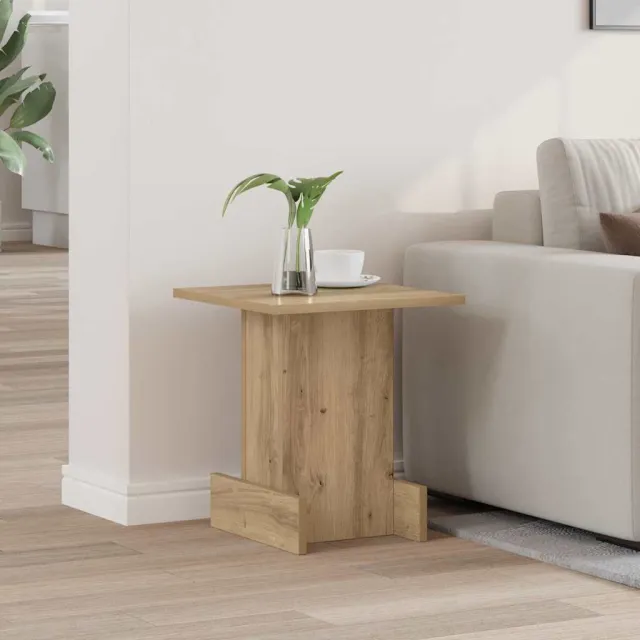 vidaXL Bijzettafel Artisan Eiken 35,5 x 35 x 40 cm Bewerkt hout Bruin