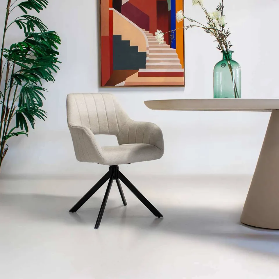 Giga Meubel Nola draaibare eetkamerstoel beige, foto 4