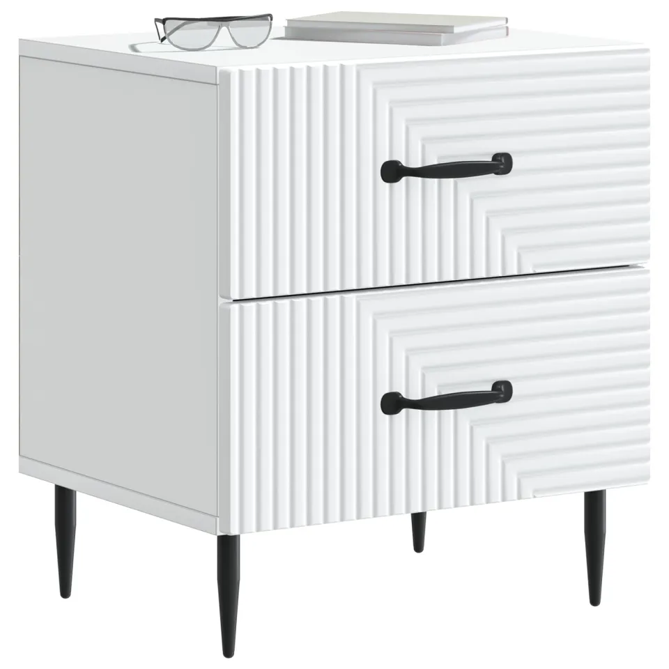 vidaXL Nachtkastje 2 st Wit 43 x 34,5 x 47,5 cm Bewerkt hout