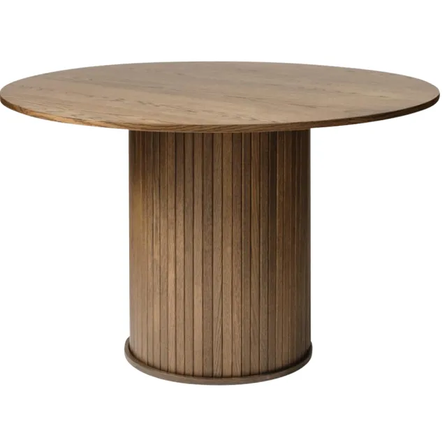 Olivine Lenn houten eettafel gerookt eiken - Ø 120 cm Bruin