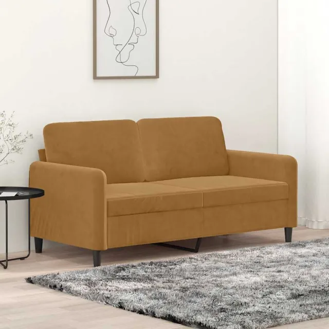 vidaXL Tweezitsbank 140 cm stof bruin