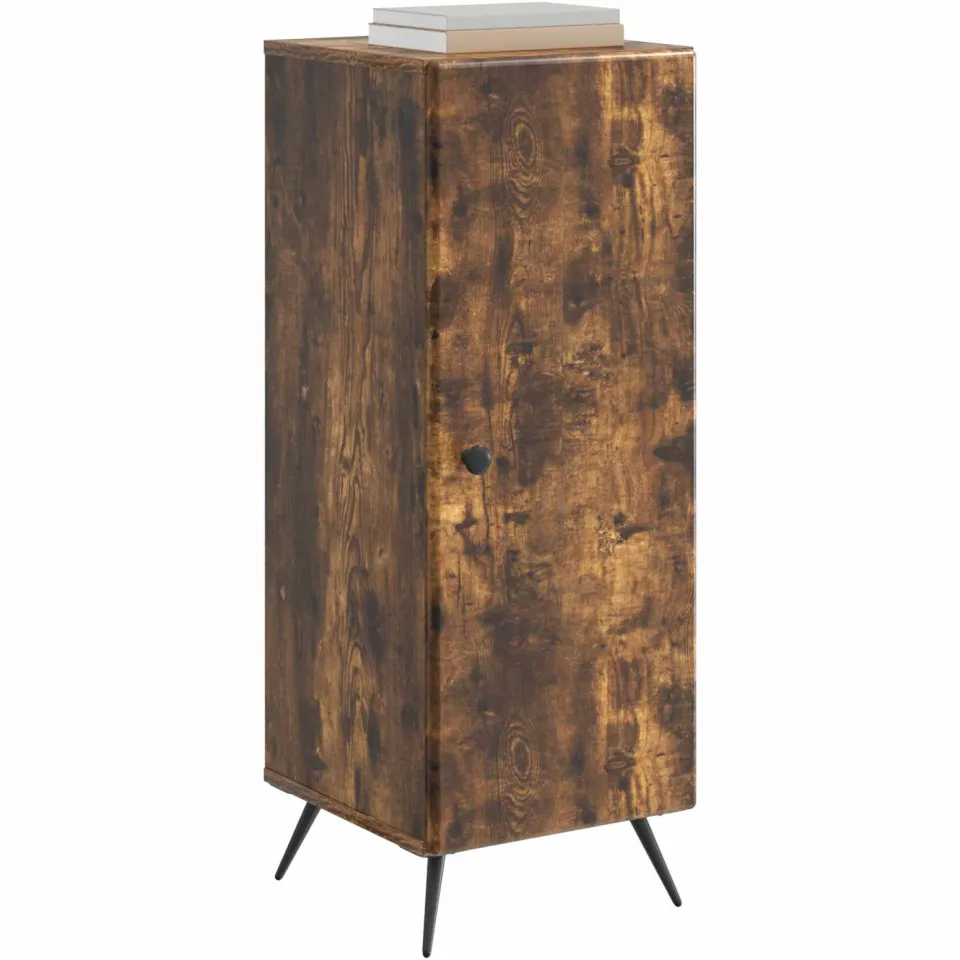 vidaXL Dressoir Gerookt eiken 33 x 34,5 x 90 cm Bewerkt hout Bruin