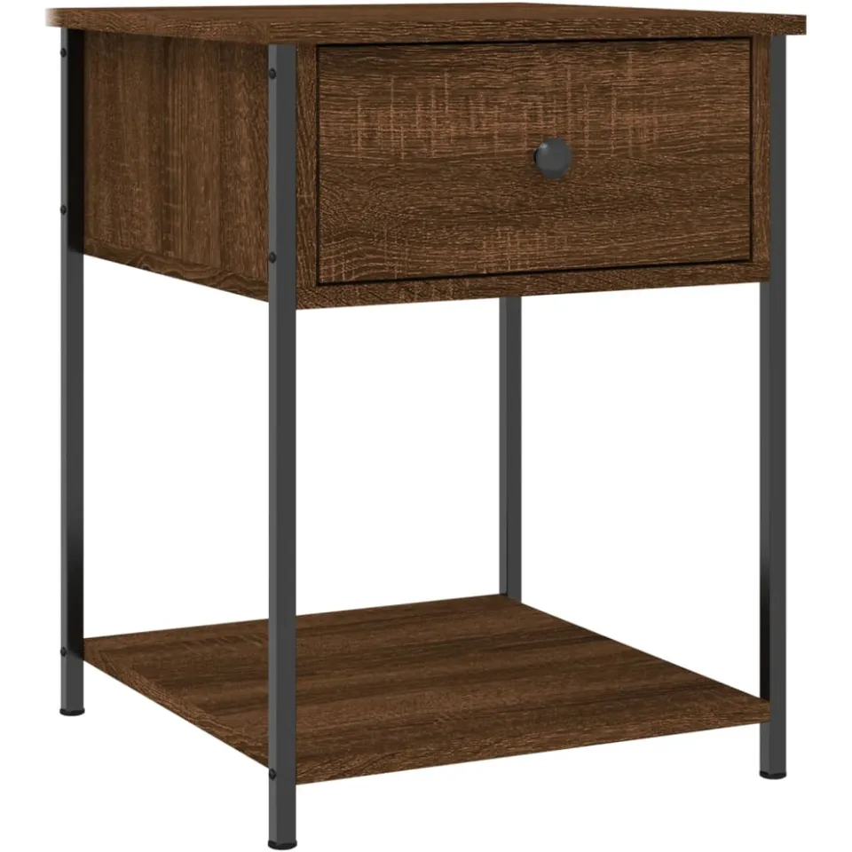vidaXL Nachtkastjes 2 st 44x45x58 cm bewerkt hout bruin eikenkleur