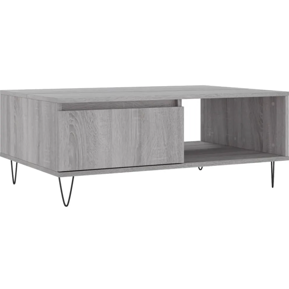 vidaXL Salontafel 90x60x35 cm bewerkt hout grijs sonoma eikenkleurig, foto 3