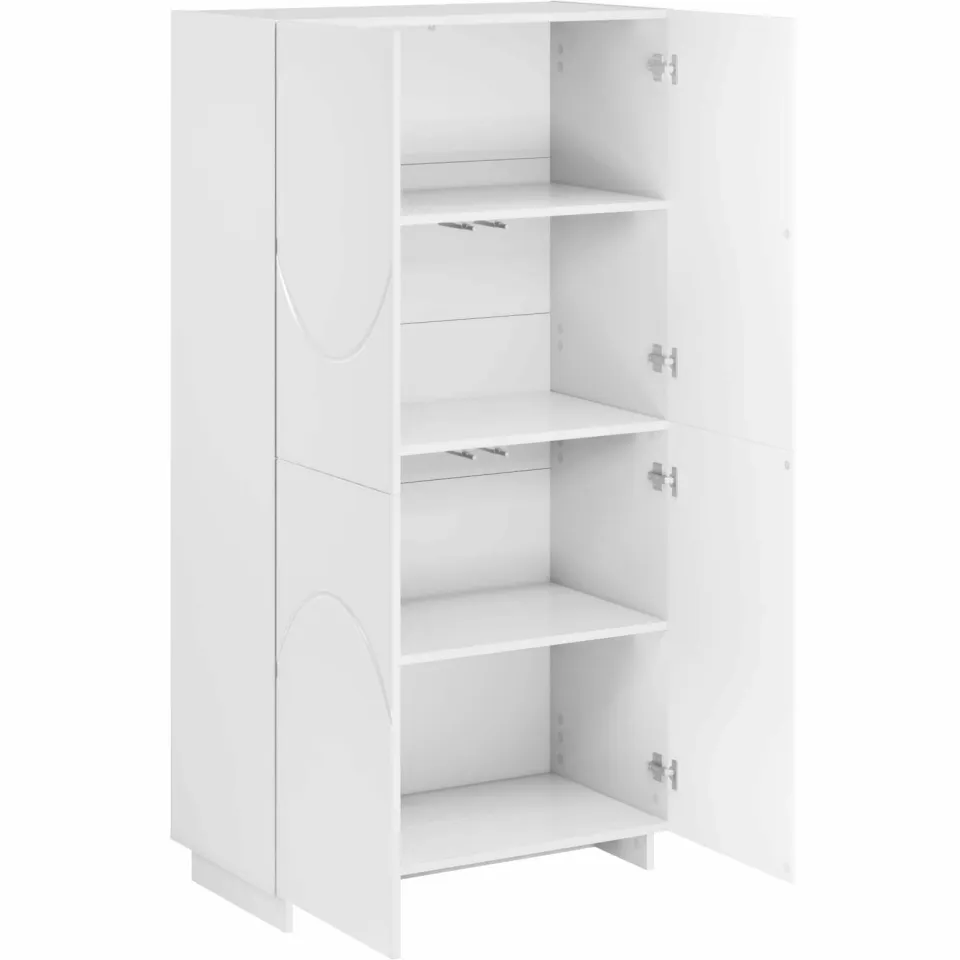 vidaXL Hoge kast Wit 79 x 41 x 151 cm Bewerkt hout