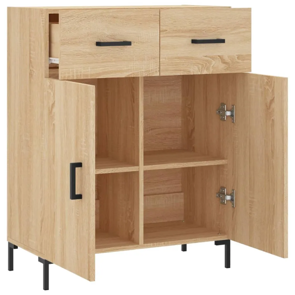 vidaXL Dressoir 69,5x34x90 cm bewerkt hout sonoma eikenkleurig