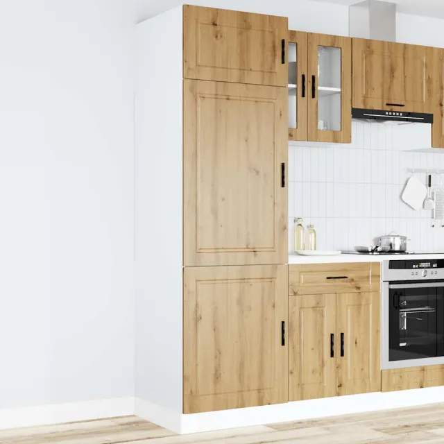 vidaXL Keukenkast Porto bewerkt hout artisanaal eikenkleur Bruin
