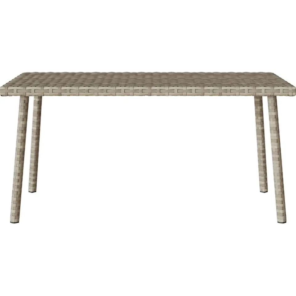 vidaXL Tuin salontafel rechthoekig 80x40x37 cm poly rattan lichtgrijs grijs, foto 4