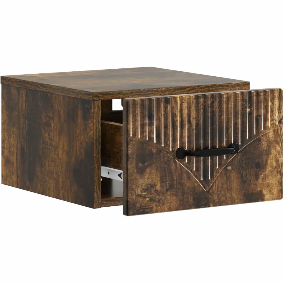 vidaXL Wandbeugel Bedkast Gerookt eiken 34,5 x 33 x 20 cm Bewerkt hout, foto 3