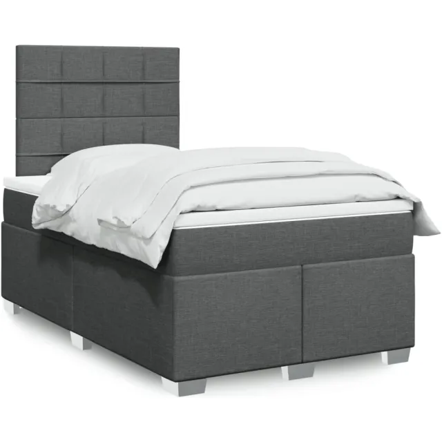 vidaXL Boxspring met matras stof donkergrijs 120x190 cm grijs