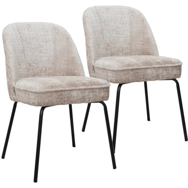 DS4U Vida eetkamerstoel - Set van 2 - Champagne - Stof