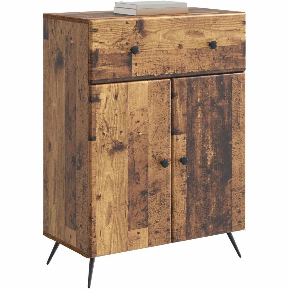 vidaXL Dressoir Oud hout 66 x 34,5 x 90 cm Bewerkt hout Bruin