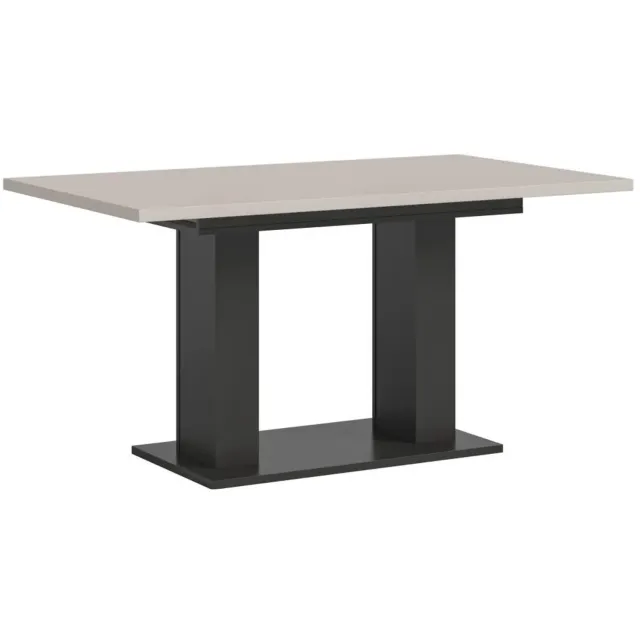 Furnilux Moderne eettafel in kasjmier en grijs - Uitschuifbaar design met dubbele zuilen Beige