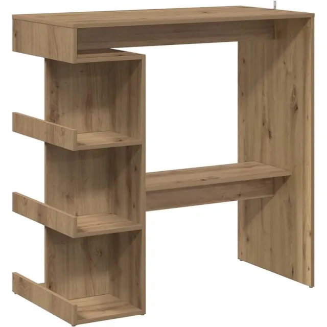 vidaXL Bartafel - met - opbergrek - 100x48x101,5 - cm - artisanaal - eikenkleurig artisan eiken