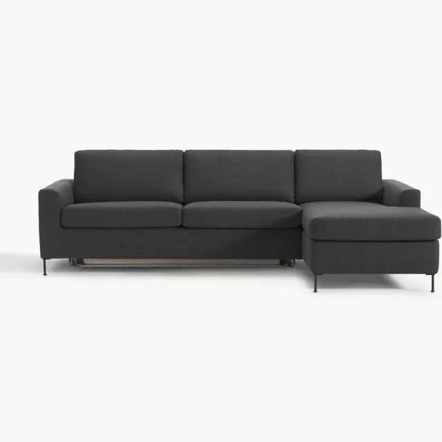 Westwing Collection Slaapbank Cucita (3-zits) met matras antraciet
