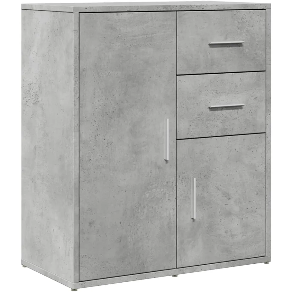 vidaXL Dressoirs 2 st 60x31x70 cm bewerkt hout betongrijs grijs, foto 4