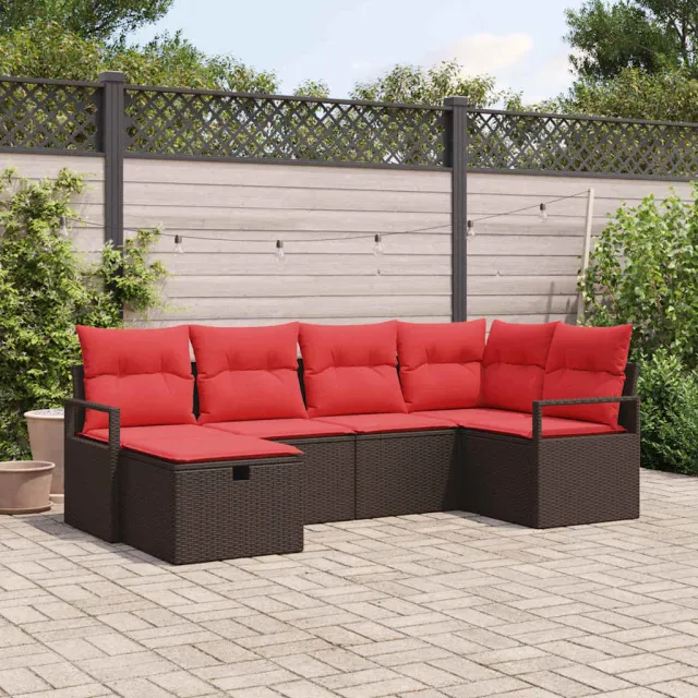 vidaXL Tuin Sofa Set 6 st Bruin poly rattan, foto 2
