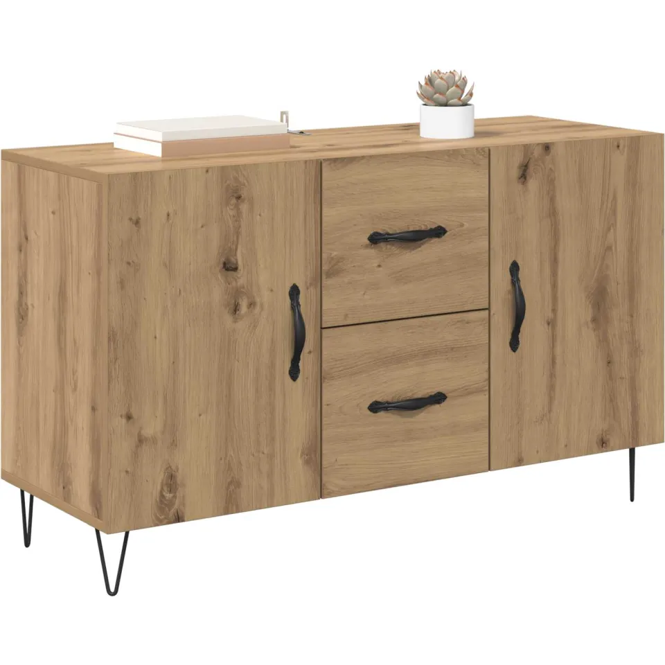 vidaXL Dressoir Artisan Eiken 100 x 36 x 60 cm Bewerkt hout Bruin