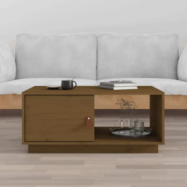 vidaXL Salontafel 80x50x35,5 cm massief grenenhout honingbruin