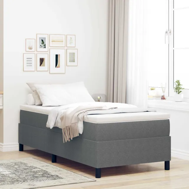 vidaXL Platform bedframe Lichtgrijs 100 x 200 cm Katoen Stof