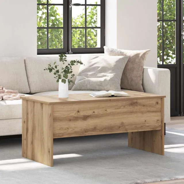 vidaXL Salontafel Artisan Eiken 102 x 50,5 x 46,5 cm Bewerkt hout, foto 2