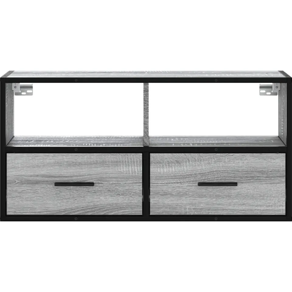 vidaXL Tv-meubel 80x31x39,5 cm bewerkt hout metaal grijs sonoma eiken, foto 4