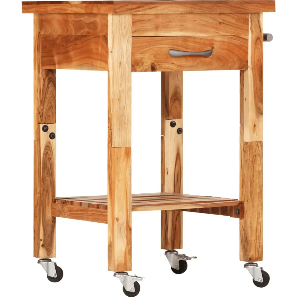 vidaXL Keukentrolley 55x55x89 cm massief acaciahout Bruin