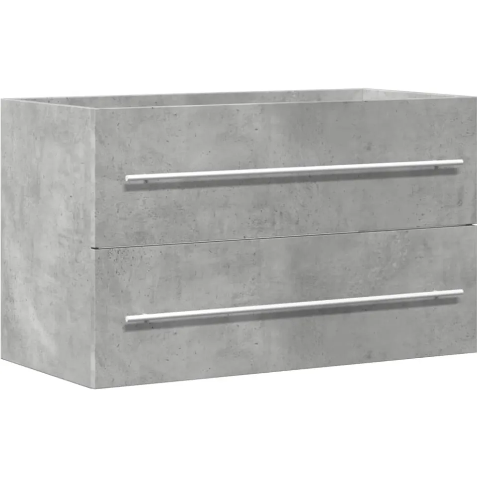 vidaXL Wastafelkast 80x38,5x48 cm bewerkt hout betongrijs grijs, foto 3