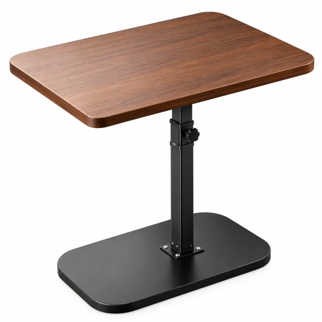 DPLUNIQ Bureau - Nachtkastje - Bijzettafel - Tafel - C-vorm - 30x40x83cm - Verstelbaar - 50-83cm - 360° - Bamboe - Bruin