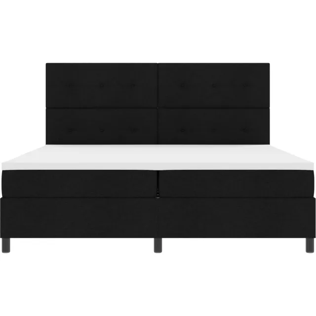 vidaXL Boxspring bed met LED-stripverlichting Zwart 200 x 200 cm Stof