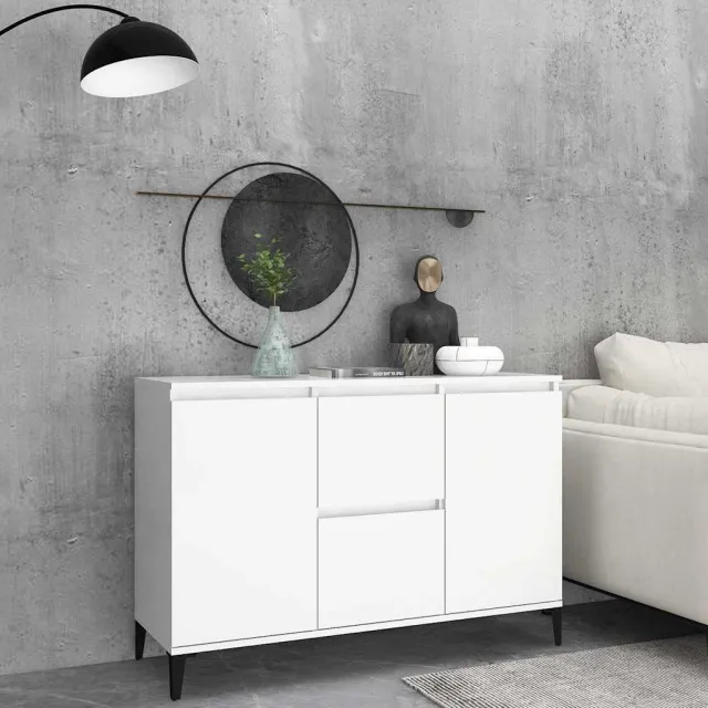 vidaXL Dressoir 102x35x70 cm bewerkt hout wit, foto 2