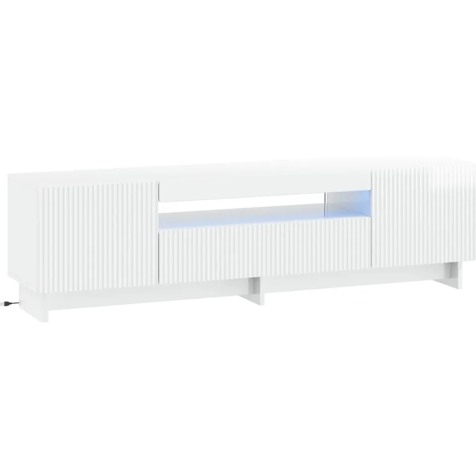 vidaXL LED tv-meubel EDE 153 x 35 x 43 cm Hoogglans Wit Bewerkt hout, foto 3