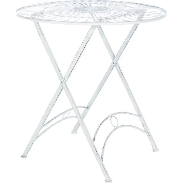 CLP Tegal Ronde Tuintafel - Inklapbaar - antiek/wit