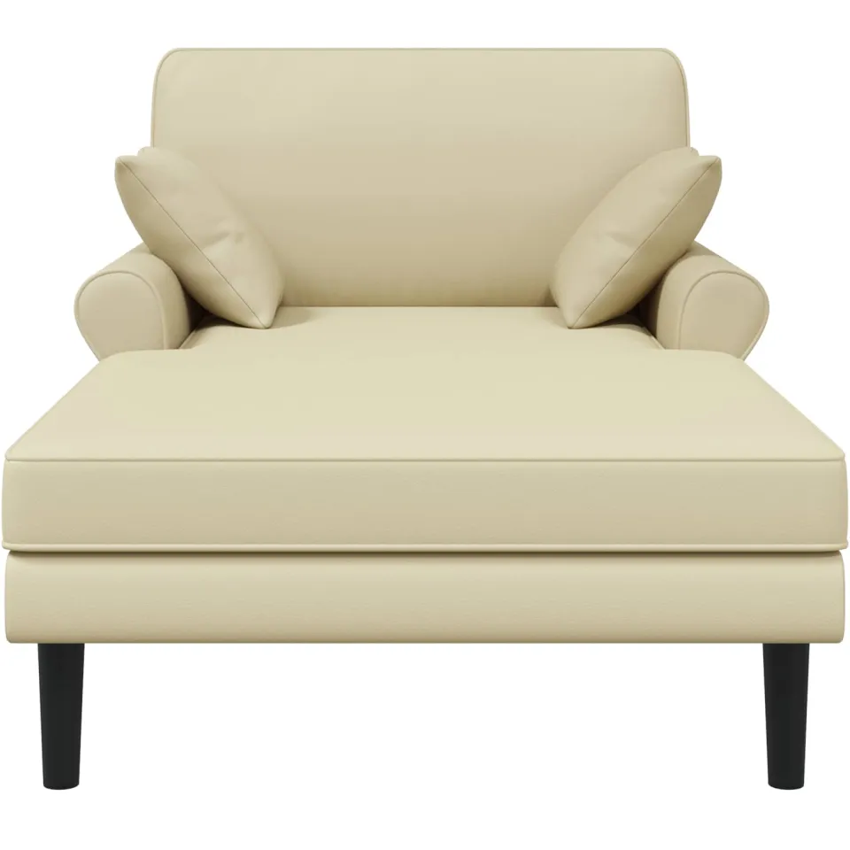 vidaXL Chaise longue Crèmekleurig Kunstleer